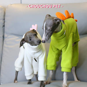 Pakaian anjing dinosaurus kaki empat bulu tebal musim dingin pakaian anak anjing anjing Italia <span class=keywords><strong>Greyhound</strong></span> Whitbit Solid untuk kucing - Product Image 4