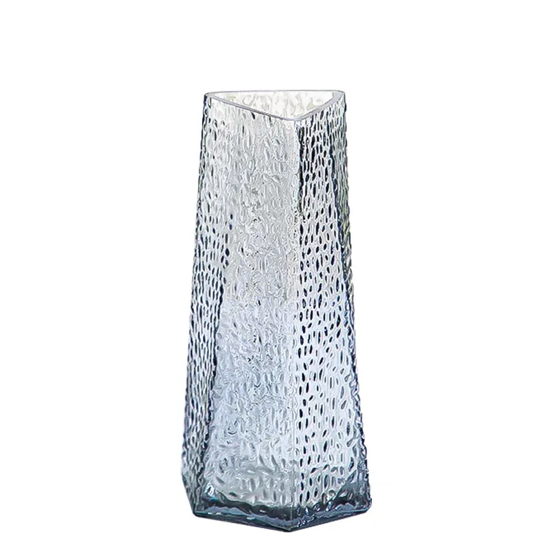 New Minimalist And Creative Triangular Glass Vase Transparent And Home Dining Table flower Vase