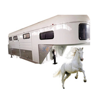Remorque de transport de chevaux de haute qualité pour 3 chevaux, type col de cygne, avec logement, cuisine et climatisation, modèle australien