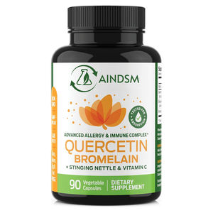 แคปซูลสารต้านอนุมูลอิสระ98% บริสุทธิ์แคปซูลเคอร์ซิตินจากมังสวิรัติแคปซูลเคอร์ซิตินเพื่อสุขภาพระบบทางเดินหายใจพร้อมวิตามินสังกะสี - Product Image 2