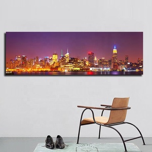 ของตกแต่งบ้าน,รูปภาพผ้าใบไฟ Led ทิวทัศน์ริมแม่น้ำในเมืองทันสมัยขนาดใหญ่กำหนดได้เอง - Product Image 5