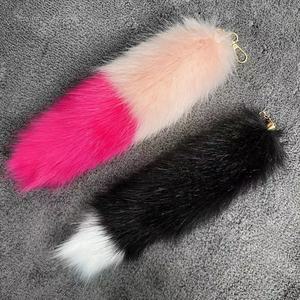 フェイクファーキーチェーン40cmフェイクフォックスファーテールキーチェーンふわふわフォックスファーテール装飾アクセサリー - Product Image 2
