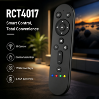 Remote Control IR JCXK RCT4017 17 Tombol untuk Android TV Set Top Box, Remote Inframerah dengan 2 Baterai AAA, OEM ODM Logo Kustom