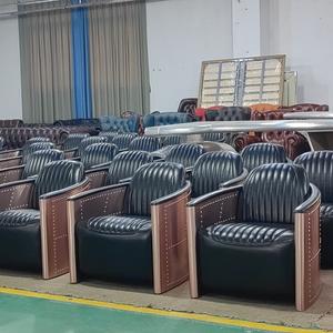 كرسي من الجلد الكلاسيكي العتيق لصالة الطيارين لغرف النوم وصالات السيجار ونوادي الويسكي KTV للجلوس أثاث على الطراز العتيق - Product Image 4