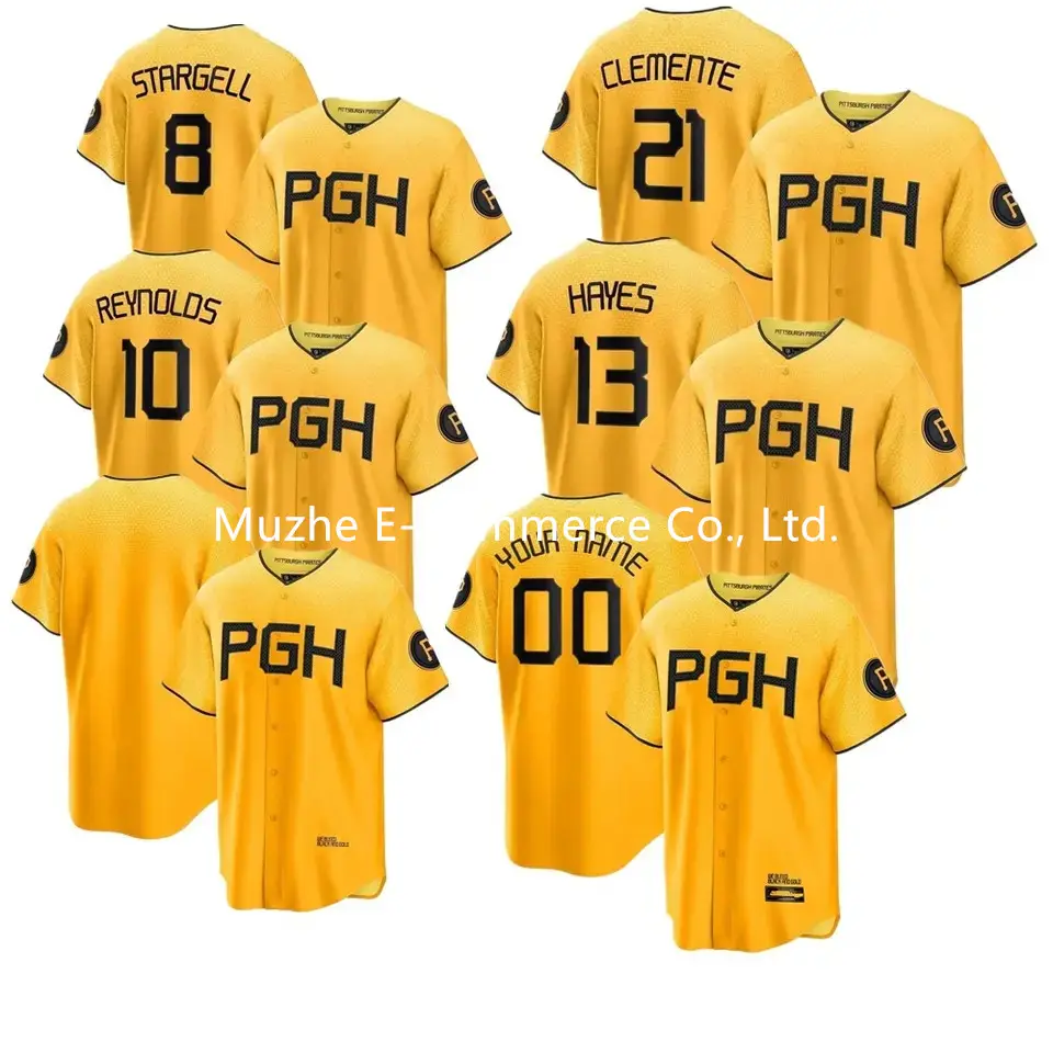 2023 nam pittsburgh Roberto clemente Bryan Reynolds Willie stargell ke'bryan Hayes Vàng 2023 thành phố kết nối cướp biển áo