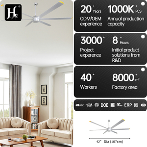 พัดลมเพดานอุตสาหกรรมพร้อมไฟ ขนาด 72 นิ้ว ใบพัดอลูมิเนียม มอเตอร์ทรงพลัง BLDC สำหรับบ้านไร่ โรงงาน - Product Image 4