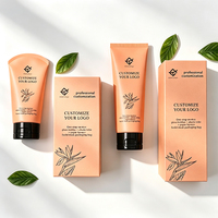 Kemasan Tube Plastik PP Krim Tangan Tabir Surya Lotion 50ml 100ml 150ml 200ml Warna Oranye Custom dengan Kotak