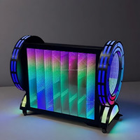 Cabina de DJ LED Moderna con Cambio de Color, Efectos de Luz Estilo Turbo, Set de Barra Portátil, Barra para el Hogar, Mueble de Consola para DJ con Logotipo Personalizado, Acrílico