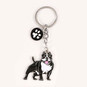 Porte-clés personnalisable en métal en forme de cœur, motif dessin animé créatif et mignon, pour chien bouledogue, avec pendentif décoratif pour la patte - Product Image 5