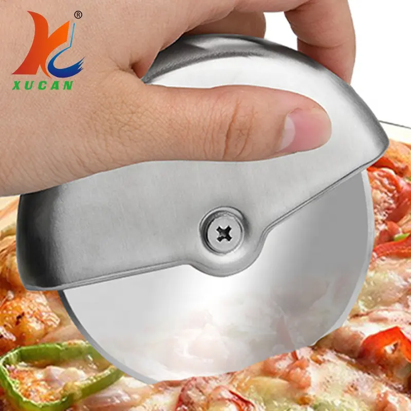 Yüksek kaliteli Ecofriendly304Stainless çelik tek teker Pizza bıçağı pişirme aracı Pizza kesici