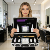 Kit Profesional de Extensiones de Cabello con Pegamento Frío, Sistema de Fusión en Frío con Pegamento de Secado Rápido e Inodoro y Removedor para Uso en Salón