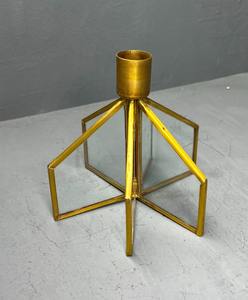 Candle Holder made <b>with</b> Brass & <b>mirror</b>/ glass used for home decor showcase & <b>storage</b> Supplier from India - Product Image 4