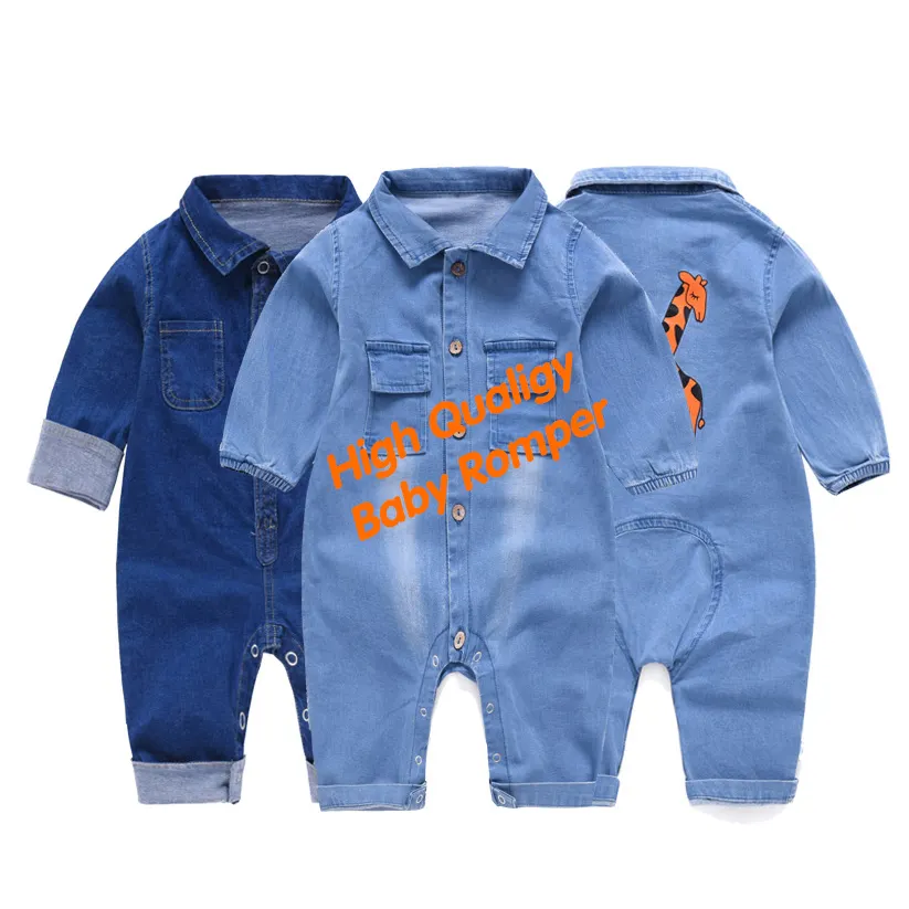 Bulk Buy Infant boy Clothes Baby Cute manica lunga Denim pagliaccetto abiti per bambini in bianco pagliaccetti per bambini