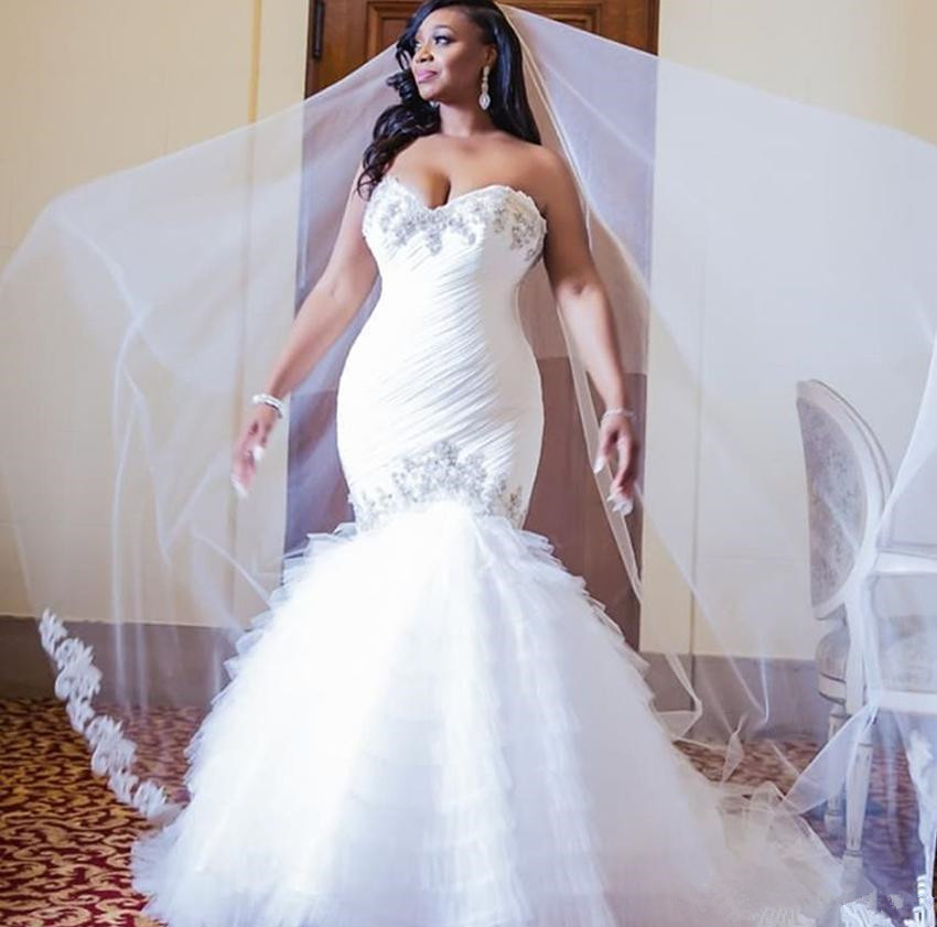 Ne221 Mermaid Sweetheart Neckline Floor-length Wedding Dress With Lace Appliques & Beading  Oem