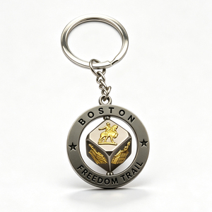 Porte-clés rotatif en métal 3D avec logo personnalisé, alliage <span class=keywords><strong>de</strong></span> zinc plaqué or, dés rotatifs avec gravure <span class=keywords><strong>de</strong></span> logo pour <span class=keywords><strong>cadeau</strong></span> souvenir - Product Image 1