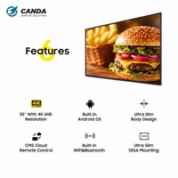 Écran LCD numérique 4K mural pour publicité intérieure, affichage en vitrine pour restaurants de restauration rapide