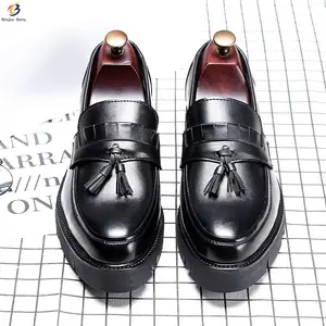 New Đến Tua Đi Rong Thời Trang Giản Dị Kinh Doanh Cổ Điển Giày Mang Nhãn Hiệu Cho Người Đàn Ông Ăn Mặc Giày Người Đàn Ông Mà Không Ren