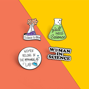Broche de chemise sur le thème des expériences de chimie de dessins animés, Badges et épingles de sac à dos « LA SCIENCE EST LA VIE », Bijoux de mode pour hommes et femmes, Cadeaux pour enfants - Product Image 5