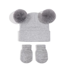 Nouveau-né bébé tricoté bonnet chapeau écharpe ensemble mignon garder au chaud enfants hiver extérieur casquette chapeau et gants pour garçons, filles - Product Image 1