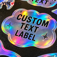Autocollant holographique, autocollants personnalisés, logo, autocollant papillon, étiquettes laser argentées, imperméables, découpées, cœur, étoile, vinyle pailleté