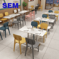 Ensemble de tables et chaises de salle à manger commerciales modernes chinoises SEM pour restaurant de restauration rapide, mobilier de restaurant commercial