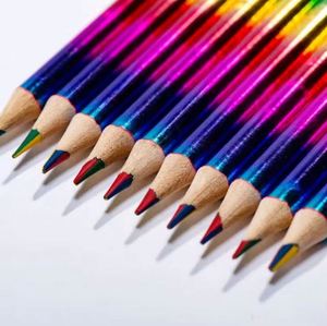 Kit de crayons de couleur arc-en-ciel personnalisés de haute qualité, non toxiques, pour le dessin et l'esquisse créatifs avec mine colorée - Product Image 2