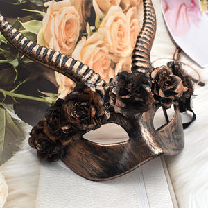 Máscara de fiesta de <span class=keywords><strong>maquillaje</strong></span> de nuevo estilo para Halloween, Dia De Los Muertos, Carnaval, cosplay de cuernos de <span class=keywords><strong>Diablo</strong></span> - Product Image 5