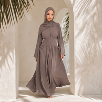 Abaya élégante et modeste Loriya 2026 à nouer dans le dos, robe longue maxi pour femmes musulmanes, couleur unie, vêtements islamiques, robe de tous les jours pour femmes