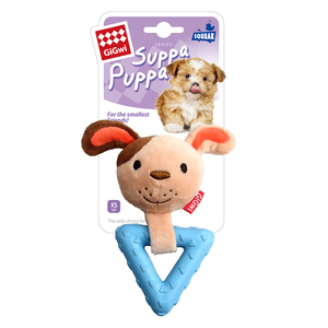 2025 superzoo gigwi suppa <span class=keywords><strong>puppa</strong></span> ตุ๊กตาสุนัขของเล่นยางแหวนสามเหลี่ยม S ขนาด squeaker ภายใน - Product Image 6