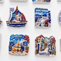 Aimants de réfrigérateur 3D en résine de Grèce, représentant des scènes des îles Santorin, Mykonos, Nafplio, des chats, souvenirs de voyage, boutique de cadeaux, vente en gros et au détail