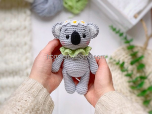Jouets en peluche en coton PP, animaux <span class=keywords><strong>Koala</strong></span> et paresseux en amigurumi au crochet 100% faits à la main, tissu en coton pour bébé - Product Image 3
