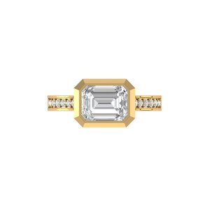 New <b>Emerald</b> Cut Lab Grown Diamond <b>Ring</b> 925 <b>Silver</b> 9kt, 14kt, 18kt Gold Diamond <b>Rings</b> for Women's Engagement <b>Ring</b> - Product Image 4