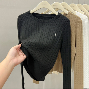 Pull en tricot blanc à manches longues pour femme, taille unique, couleur unie, style japonais coréen, loisirs, automne hiver 2024 - Product Image 4
