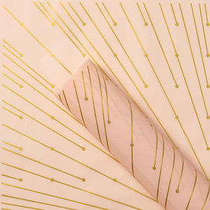 批发现货热卖防水鲜花包装纸黄金爱心鲜花包装纸 - Product Image 4