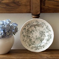 Platos de Cerámica Franceses Vintage con Diseño Elegante para Postres y Pasta, Aptos para Lavavajillas y Ecológicos