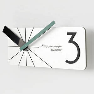 Emitdoog Custom Service Wanduhr Fore color Eco board Silent Movement Moderne kreative Square Clock Home Clock Antik für den Verkauf - Product Image 2