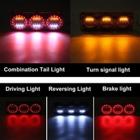 Feux arrière LED multifonctions Hongjin MK-T83 90LEDs ronds pour camion, remorque, voiture, 12V