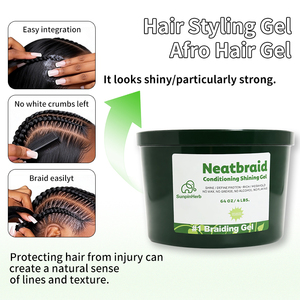 Gel coiffant pour tresses à base de plantes de qualité salon, 64 oz, en vrac, tenue forte, hydratant, gel pour tresses et locks, formule non collante pour les tresseurs - Product Image 5