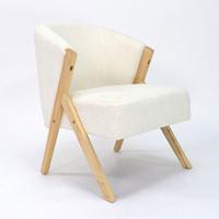 Moderner Nordischer Akzent-Sessel Lounge-Sessel Holzsofa-Stuhl für Wohnzimmer Hotel-Lobby