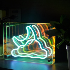 Nueva Lámpara Nocturna Creativa Multicolor con Espejo Infinito, Luz <span class=keywords><strong>de</strong></span> Ambiente Neón, Control Inteligente, Personalizable con la Palabra LOVE, para Año Nuevo y Oficina - Product Image 4