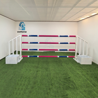 Obstacles de saut d'obstacles portables en aluminium durables pour l'extérieur, résistants à la rouille, aux UV et à l'eau, avec poteaux en bois, pour l'équitation