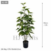 Directo de Fábrica, Arbusto Artificial de Pothos Verde de 90CM, Hojas en Forma de Corazón, Ecológico, Ignífugo, Realista, Venta al Por Mayor OEM para Interiores del Hogar