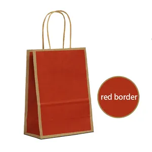 क्राफ्ट पेपर बैग पैकेजिंग उपहार शॉपिंग क्राफ्ट पेपर बैग हैंडल के साथ कस्टम फैक्ट्री बायोडिग्रेडेबल