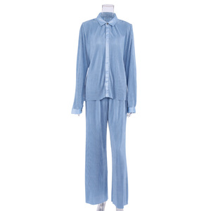 Pantaloni da donna <span class=keywords><strong>Beige</strong></span> a pieghe a gamba larga eleganti pantaloni lunghi Casual da ufficio con vestibilità Skinny a vita media - Product Image 6