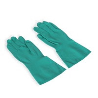 Gants industriels Guante De Nitrile Gants en nitrile vert résistants aux produits chimiques doublés de troupeau