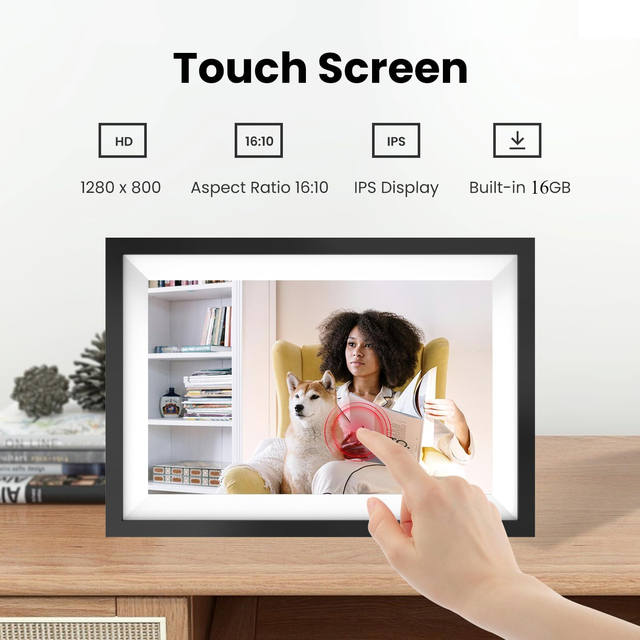 10.1 Inch Wireless WiFi Digital Photo Frame with Speaker & CameraHD IPS Touch Screen Smart Digital Picture Frame