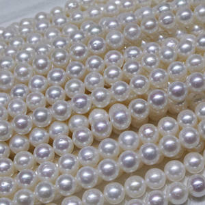 Collar de Perlas de Agua Dulce Naturales de 9-10 mm, Luz Intensa, Círculo Perfecto, Cuentas Sueltas, Cadena Madre, Producto Semiterminado - Product Image 2