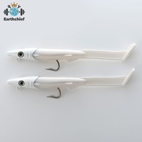 Leurre souple artificiel en acier inoxydable à tête plombée pour anguille, 12 cm, équipé d'un hameçon VMC, 26g, Raglou Hybrid, best-seller transfrontalier