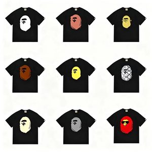 2026 High Version <b>Letter</b> Printing <b>Bathing</b> Ape Shirt Fashion Streetwear T-Shirts Men Trendy Printed Tees Bapees T Shirt - Product Image 1