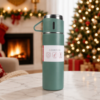 Set Botol Air Vakum Isolasi Stainless Steel 750ml/500ml dengan Kotak Hadiah - Portabel untuk Perjalanan Luar Ruangan, Hadiah Bisnis